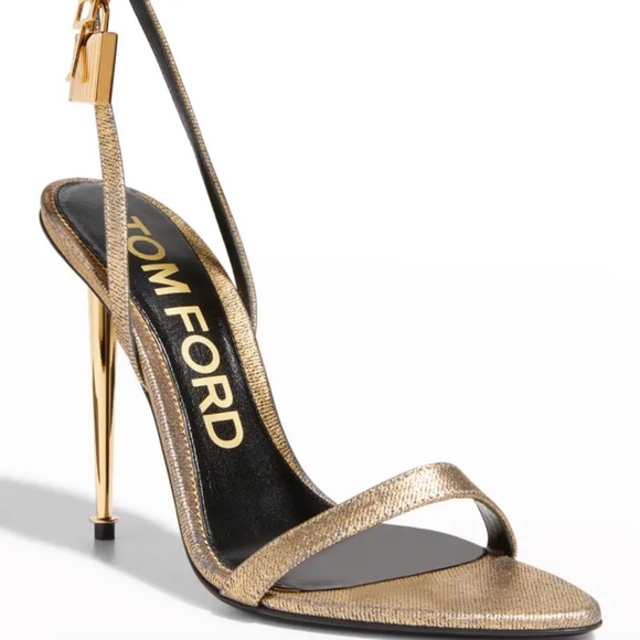 Tom Ford gold denim metallic sandal so 7.5. Brand new, never worn. - Picture 8 of 8